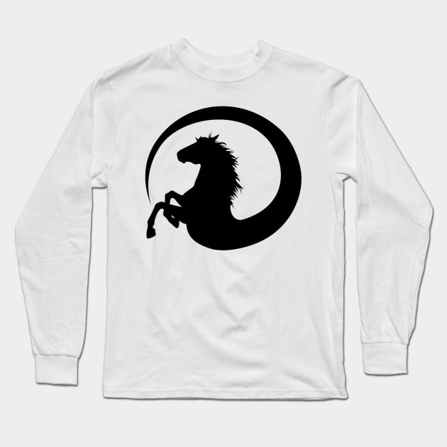 horse moon Long Sleeve T-Shirt by Waleed Mahmud